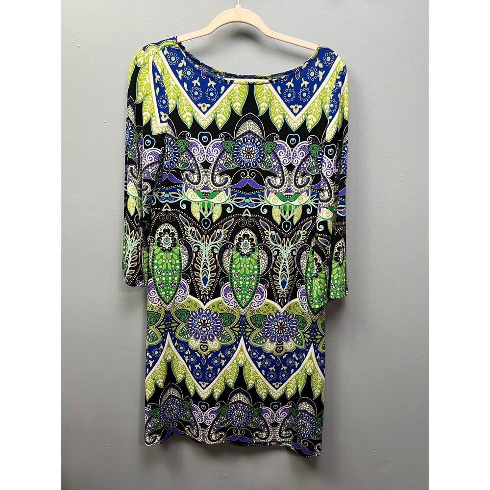 MUSE ladies‎ size 10 green/blue sheath dress
